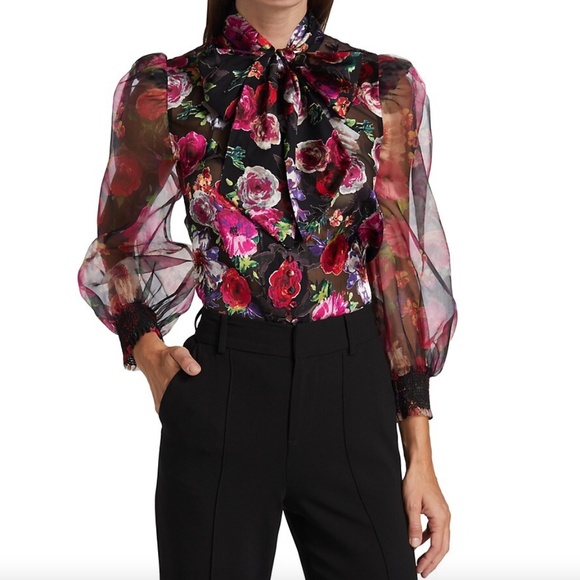 Alice + Olivia | Tops | Alice Olivia Brentley Floral Tie